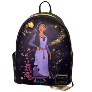 Disneys wish Asha purple embroidered loungefly bag